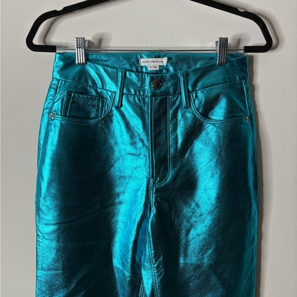 Good American Good Icon Metallic Faux leather Jeans - Picture 3 of 5